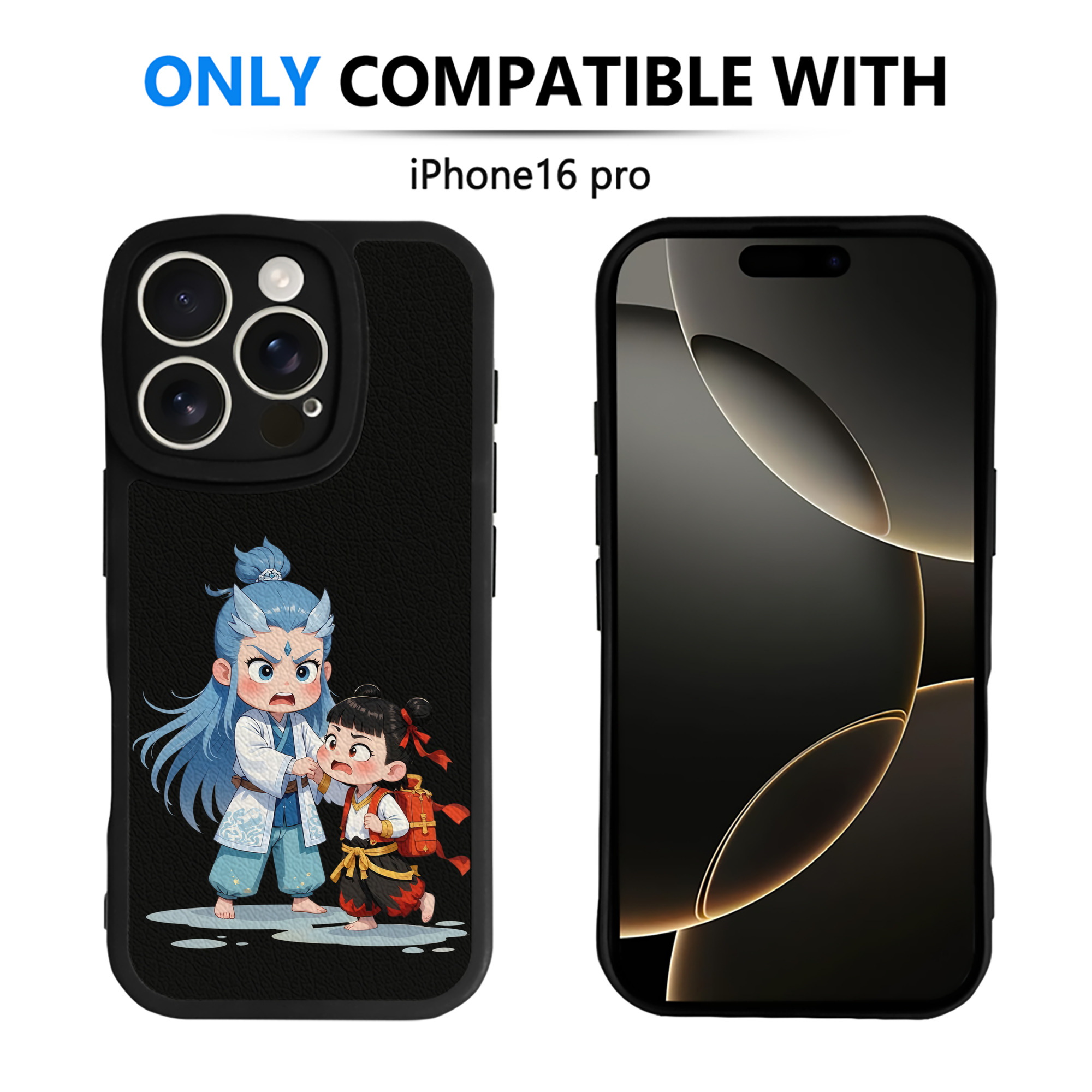 （画像用） Ne Zha 2 ナタ 魔童の大暴れ 【iPhone 16シリーズ対応】シリコンスマホケース（レザー調） 材質：シリコン
